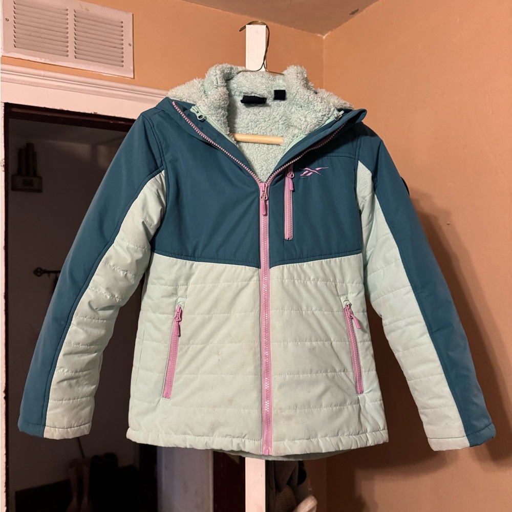 Reebok Kids Teal and Mint 3 in 1 Jacket with Purple Accents